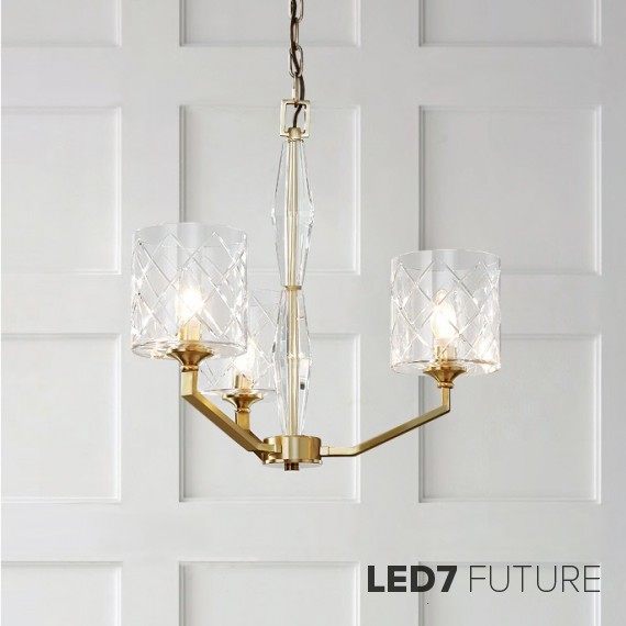 Loft Industry Modern - Faceted Glass Chandelier